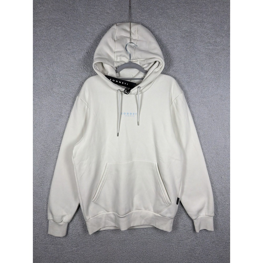 NWT Sonneti London White Logo Hoodie Men's Size M Pullover Streetwear Comfort